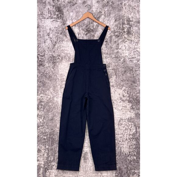 Ali Golden Overalls XS Womens Navy Blue Fitted Crop Tapered Leg Jumper Pants